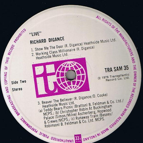 Richard Digance : In Concert (LP, Album)