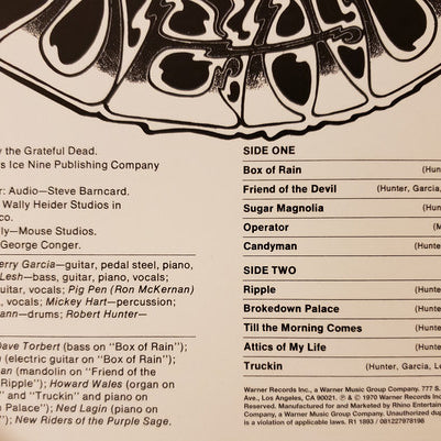 The Grateful Dead : American Beauty (LP, Album, RE, RP, 180)