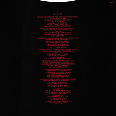 Kirsty MacColl : Free World (10", Single, Ltd, Num)