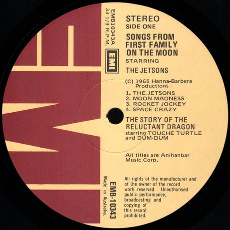 Various : Songs From First Family On The Moon Starring The Jetsons (LP, Mono)
