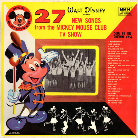 Jimmie Dodd, The Mouseketeers, Mickey Mouse (2), Donald Duck, Jiminy Cricket : 27 New Songs From The Mickey Mouse Club TV Show (LP, Album, Mono)