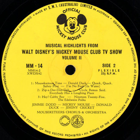 Jimmie Dodd, The Mouseketeers, Mickey Mouse (2), Donald Duck, Jiminy Cricket : 27 New Songs From The Mickey Mouse Club TV Show (LP, Album, Mono)