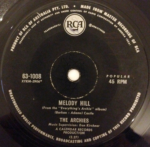 The Archies : Sugar, Sugar / Melody Hill (7", Single)
