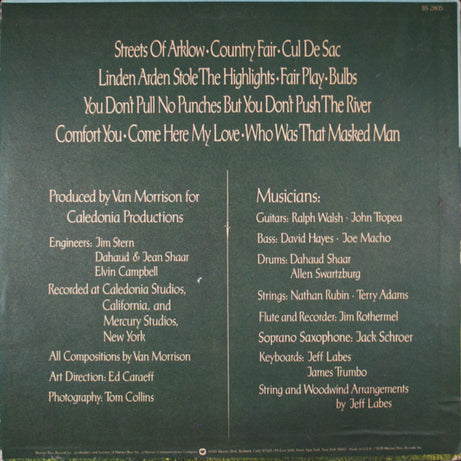 Van Morrison : Veedon Fleece (LP, Album, Ter)