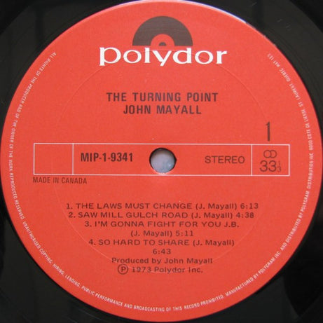 John Mayall : The Turning Point (LP, Album, RE, RP)