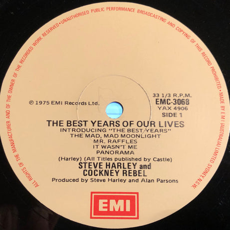 Steve Harley & Cockney Rebel : The Best Years Of Our Lives (LP, Album, RE)