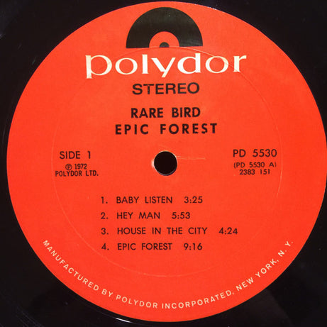 Rare Bird : Epic Forest (LP, Album, Mon)