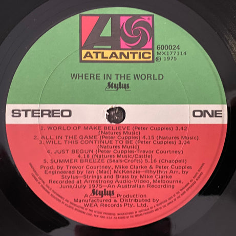 Stylus (11) : Where In The World (LP, Album, Gat)