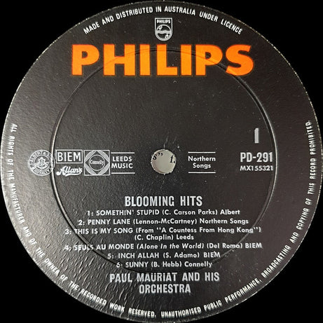 Paul Mauriat And His Orchestra : Blooming Hits (LP, Album, Mono)