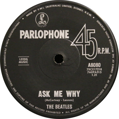 The Beatles : Please Please Me (7", Single, Mono, Thi)