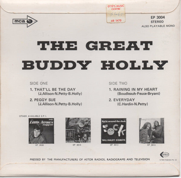 Buddy Holly : The Great Buddy Holly (7", EP)