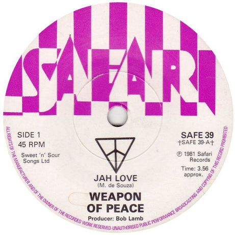 Weapon Of Peace : Jah Love (7")