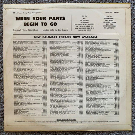 Henry Lawson Spoken By Leonard Thiele* : When Your Pants Begin To Go (LP, Album, Mono, RE)