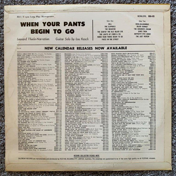 Henry Lawson Spoken By Leonard Thiele* : When Your Pants Begin To Go (LP, Album, Mono, RE)