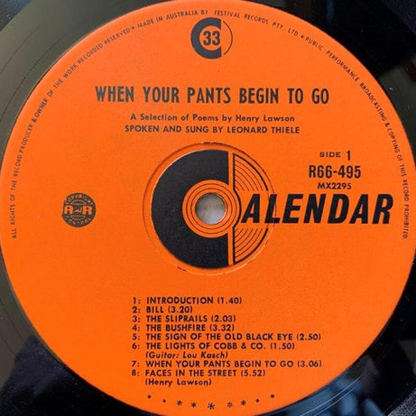 Henry Lawson Spoken By Leonard Thiele* : When Your Pants Begin To Go (LP, Album, Mono, RE)