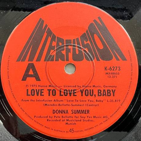 Donna Summer : Love To Love You, Baby (7")