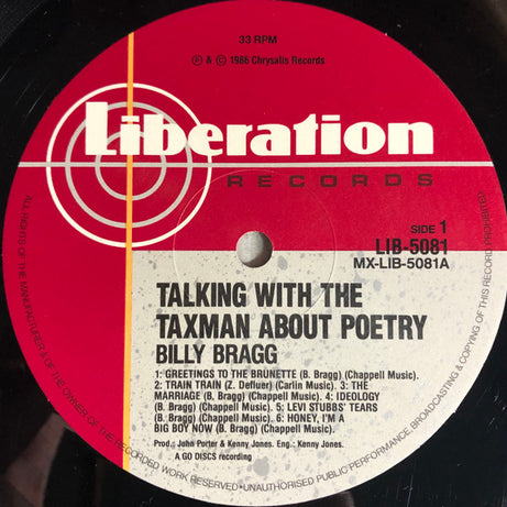 Billy Bragg : Talking With The Taxman About Poetry (LP, Album)
