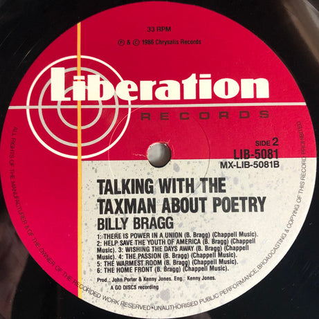Billy Bragg : Talking With The Taxman About Poetry (LP, Album)