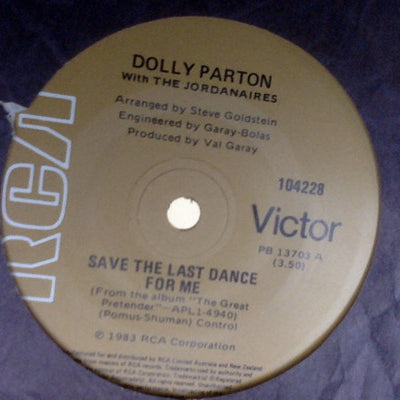Dolly Parton With The Jordanaires : Save The Last Dance For Me (7", Single)
