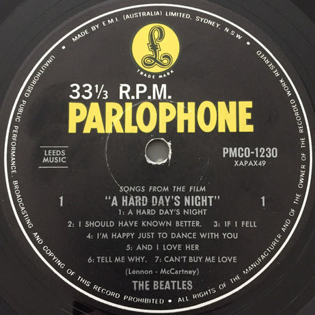 The Beatles : A Hard Day's Night (LP, Album, Mono)