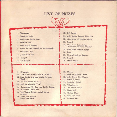 Atlas Copco : Atlas Copco's Secret Sound Competition 1964 (7", Single, Promo)