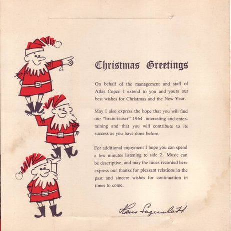 Atlas Copco : Atlas Copco's Secret Sound Competition 1964 (7", Single, Promo)