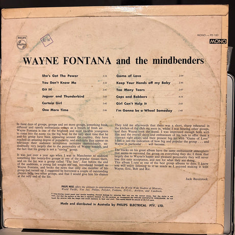 Wayne Fontana & The Mindbenders : The Game Of Love (LP, Album, Mono)
