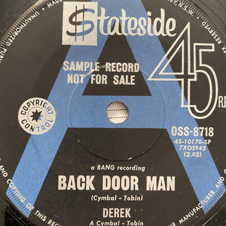 Derek (3) : Back Door Man / Sell Your Soul (Promo) (7")