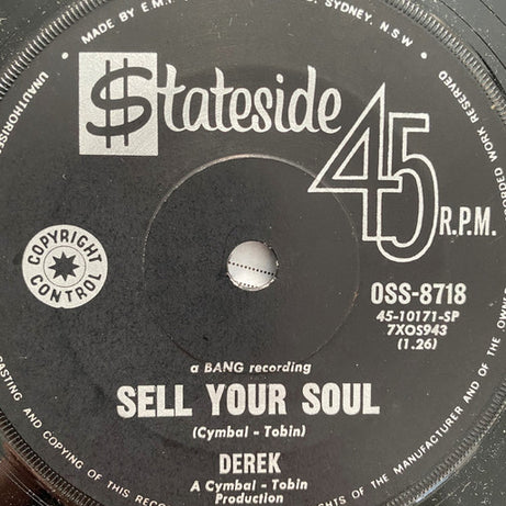 Derek (3) : Back Door Man / Sell Your Soul (Promo) (7")