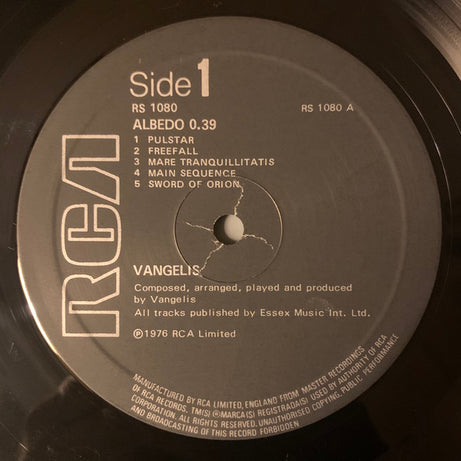 Vangelis : Albedo 0.39 (LP, Album, RE, Bla)