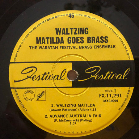 The Waratah Festival Brass Ensemble : Waltzing Matilda Goes Brass (7", EP, Mono)