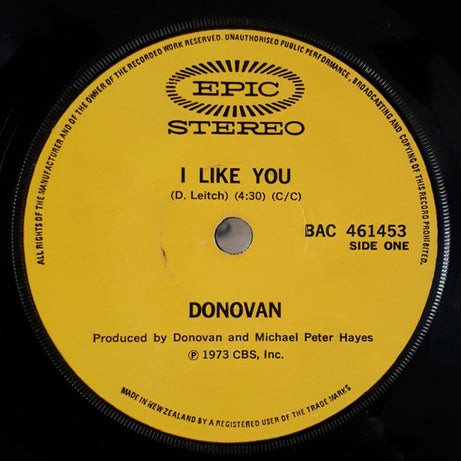 Donovan : I Like You / Earth Sign Man (7", Single)
