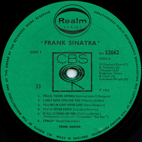 Frank Sinatra : Frank Sinatra (LP, Album, Comp, RE)