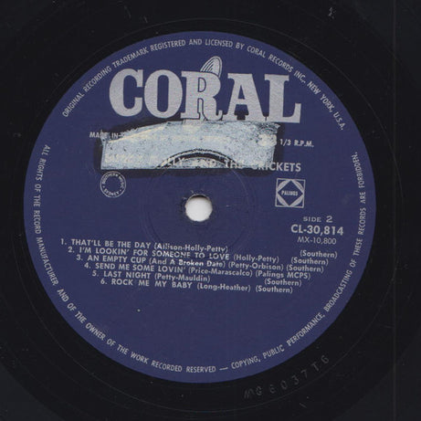 Buddy Holly And The Crickets (2) : The "Chirping" Crickets (LP, Album, Mono)