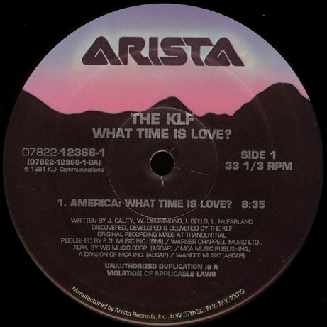 The KLF : What Time Is Love? (12")