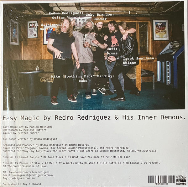 Redro Redriguez & His Inner Demons : Easy Magic (LP, Album, Ltd, Pin)