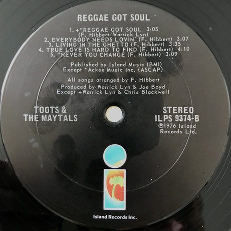 Toots & The Maytals : Reggae Got Soul (LP, Album, Pit)