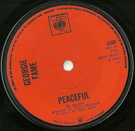 Georgie Fame : Peaceful (7", Single, Sol)