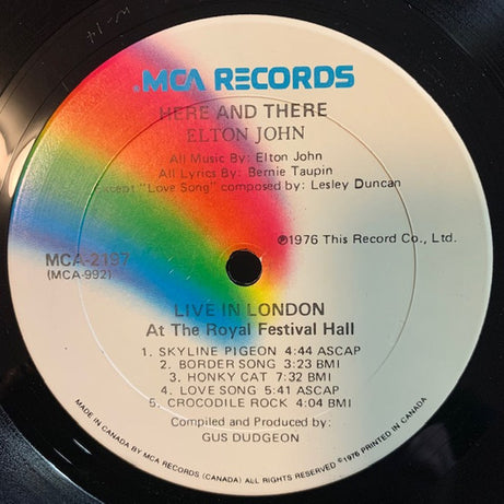 Elton John : Here And There (LP, Album)