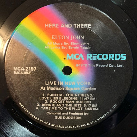 Elton John : Here And There (LP, Album)