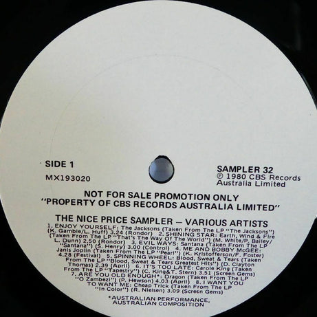 Various : The Nice Price Sampler  (LP, Comp, Promo)