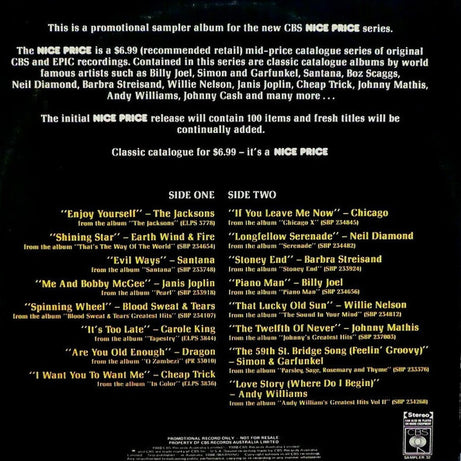 Various : The Nice Price Sampler  (LP, Comp, Promo)