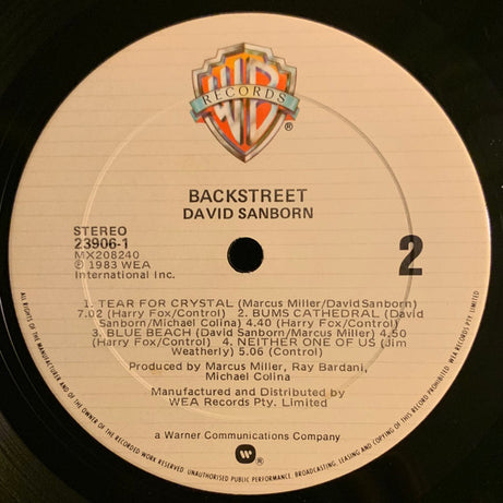 David Sanborn : Backstreet (LP, Album)