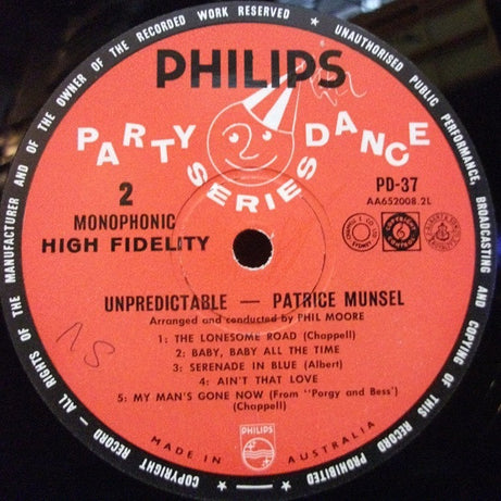 Patrice Munsel With Phil Moore And His Orchestra : Unpredictable (LP, Album, Mono)