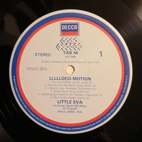 Little Eva : Llllloco-Motion (LP, Album, RE)