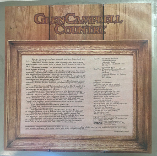 Glen Campbell : Glen Campbell Country (LP, Comp, RE)