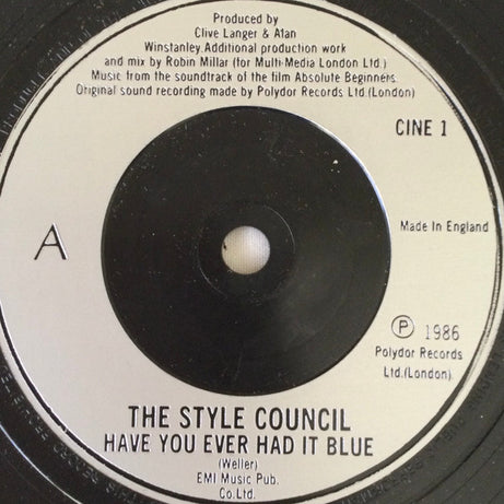 The Style Council : Have You Ever Had It Blue (7", Single, Sil)