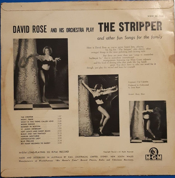 David Rose & His Orchestra : The Stripper And Other Fun Songs For The Family (LP, Album, Mono)