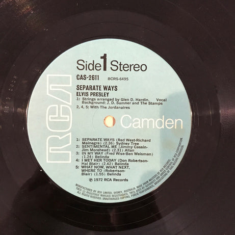 Elvis* : Separate Ways (LP, Album, Mono)