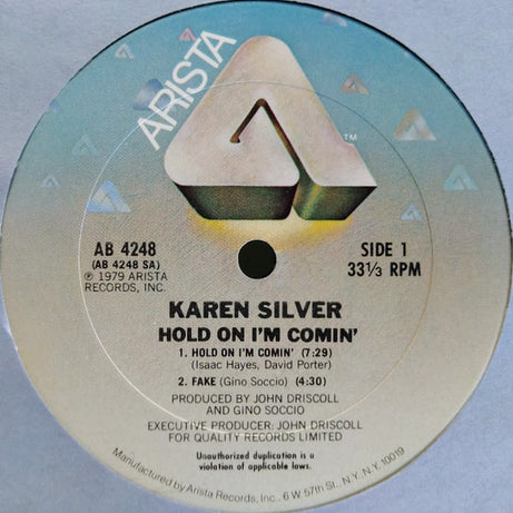 Karen Silver : Hold On I'm Comin' (LP, Album, San)